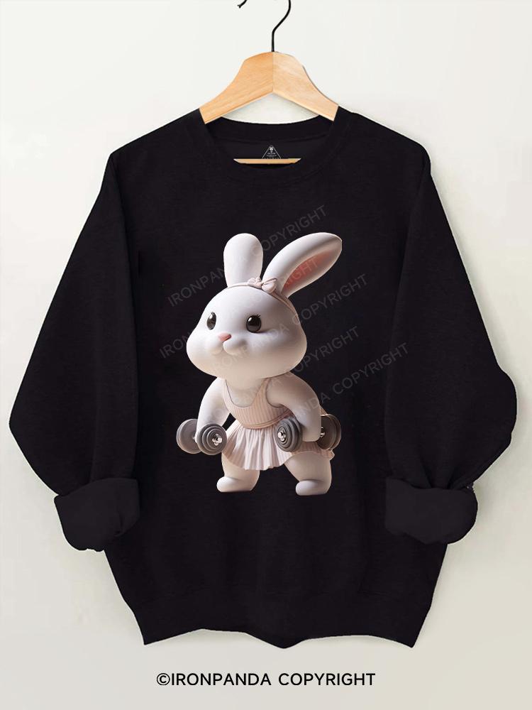 cute dumbbell rabbit Gym Sweatshirt