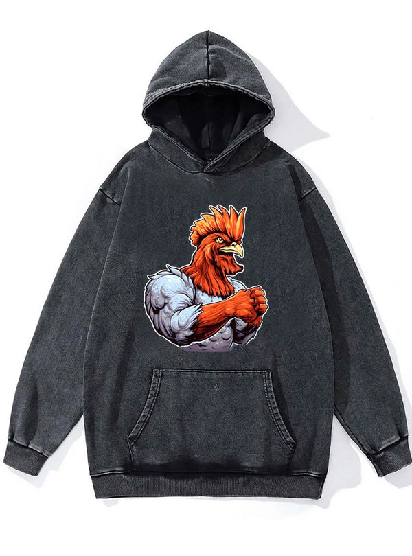 fitness rooster Thanksgiving Washed Gym Hoodie