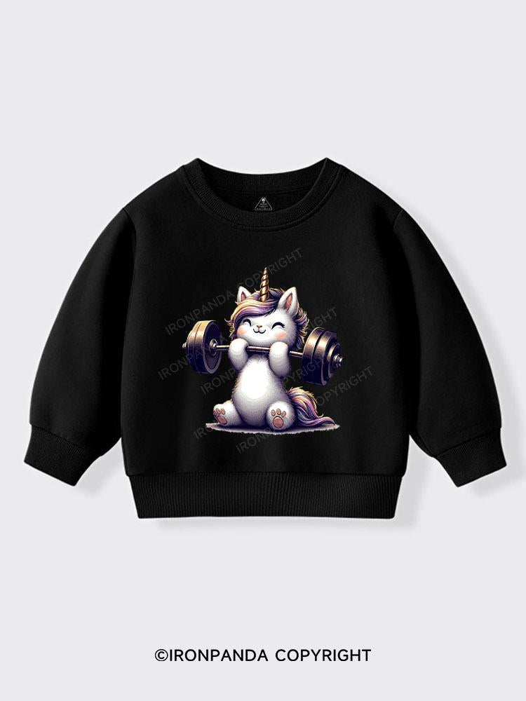 Lift Heavy Unicorn Kids Sports Sweatshirt