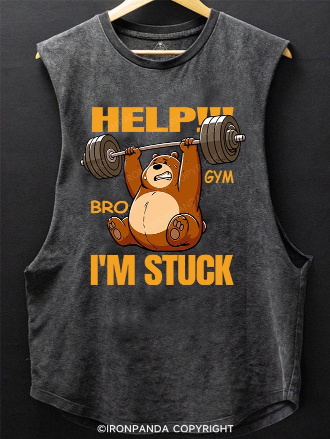 Help Gym Bro I'm Stuck SCOOP BOTTOM COTTON TANK