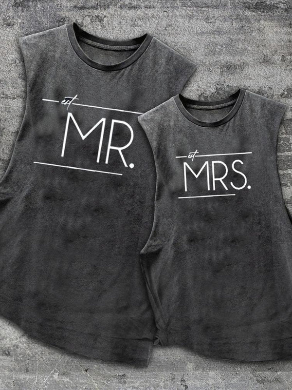 Mr & Mrs Scoop Bottom Cotton Matching Gym Tank