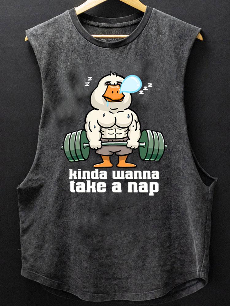 kinda wanna take a nap SCOOP BOTTOM COTTON TANK
