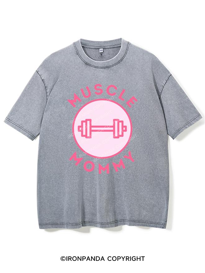 MUSCLE Mom  PINK VINTAGE GYM SHIRT