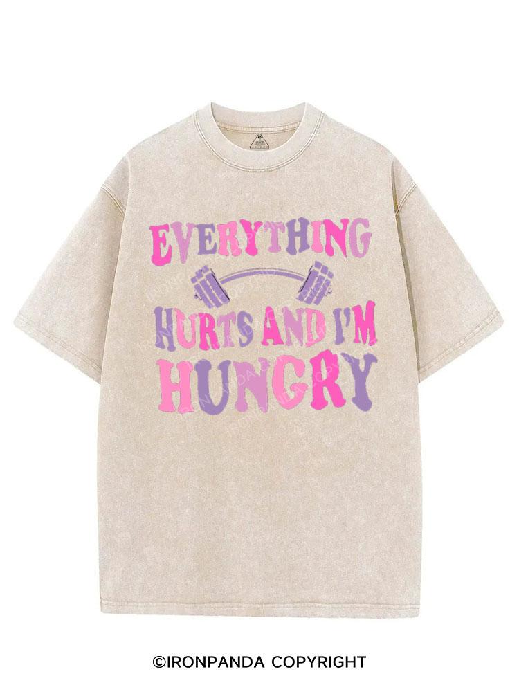 EVERYTHING HURTS AND I'M HUNGRY VINTAGE GYM SHIRT