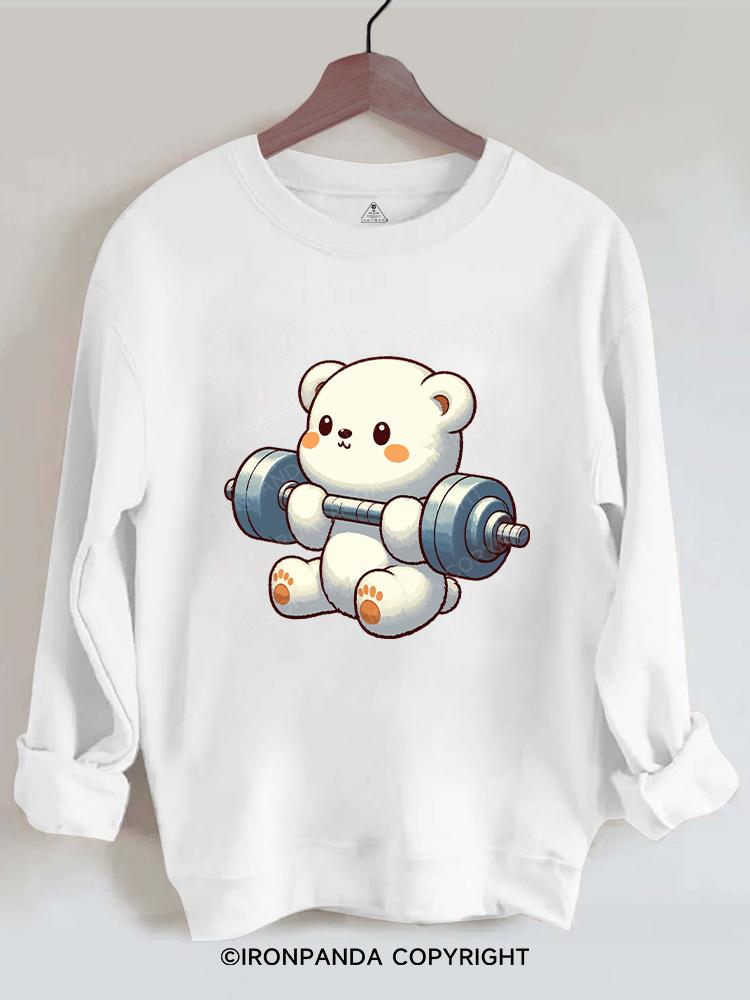 weightlifting toy bear Gym Sweatshirt
