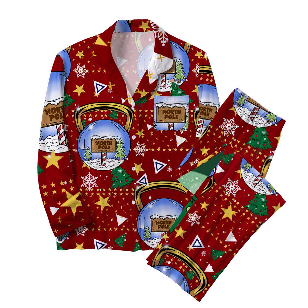 Xmas Kettlebell IRONPANDA Christmas Cotton 2-Piece Pajama Sets