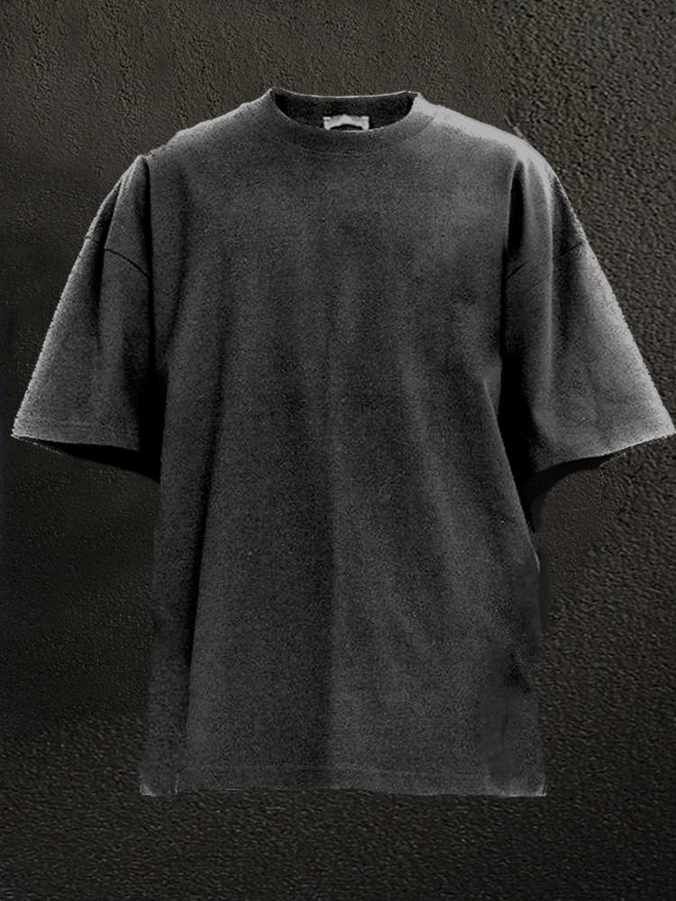 HEY YOU DON'T GIVE UP back printed Washed Gym Shirt