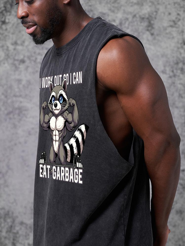 I workout so I can eat garbage SCOOP BOTTOM COTTON TANK