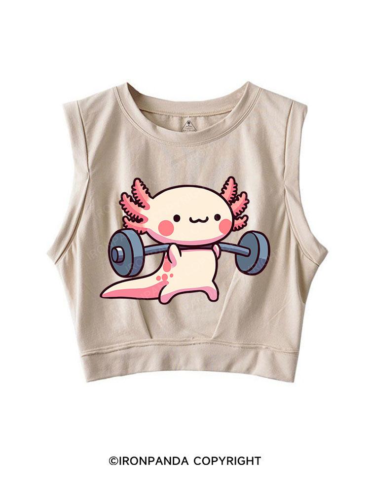 AXOLOTL DEADLIFTING SLEEVELESS CROP TOPS