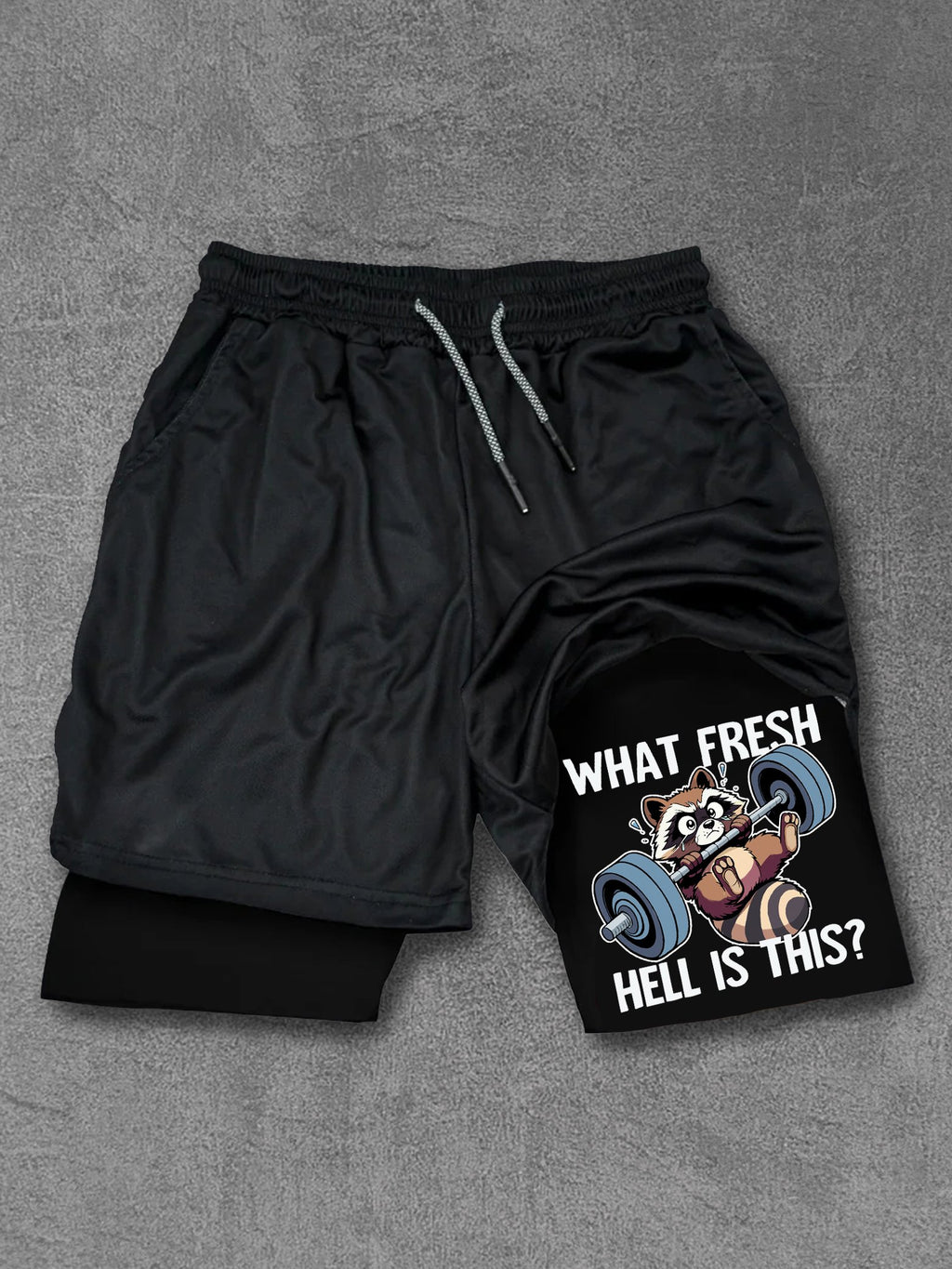 What Fresh Hell Is This Raccoon Performance Training Shorts