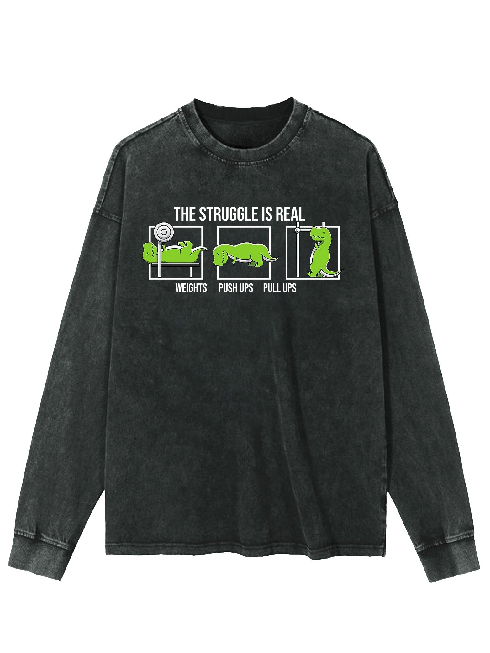 T-REX WORKOUT WASHED LONG SLEEVE SHIRT