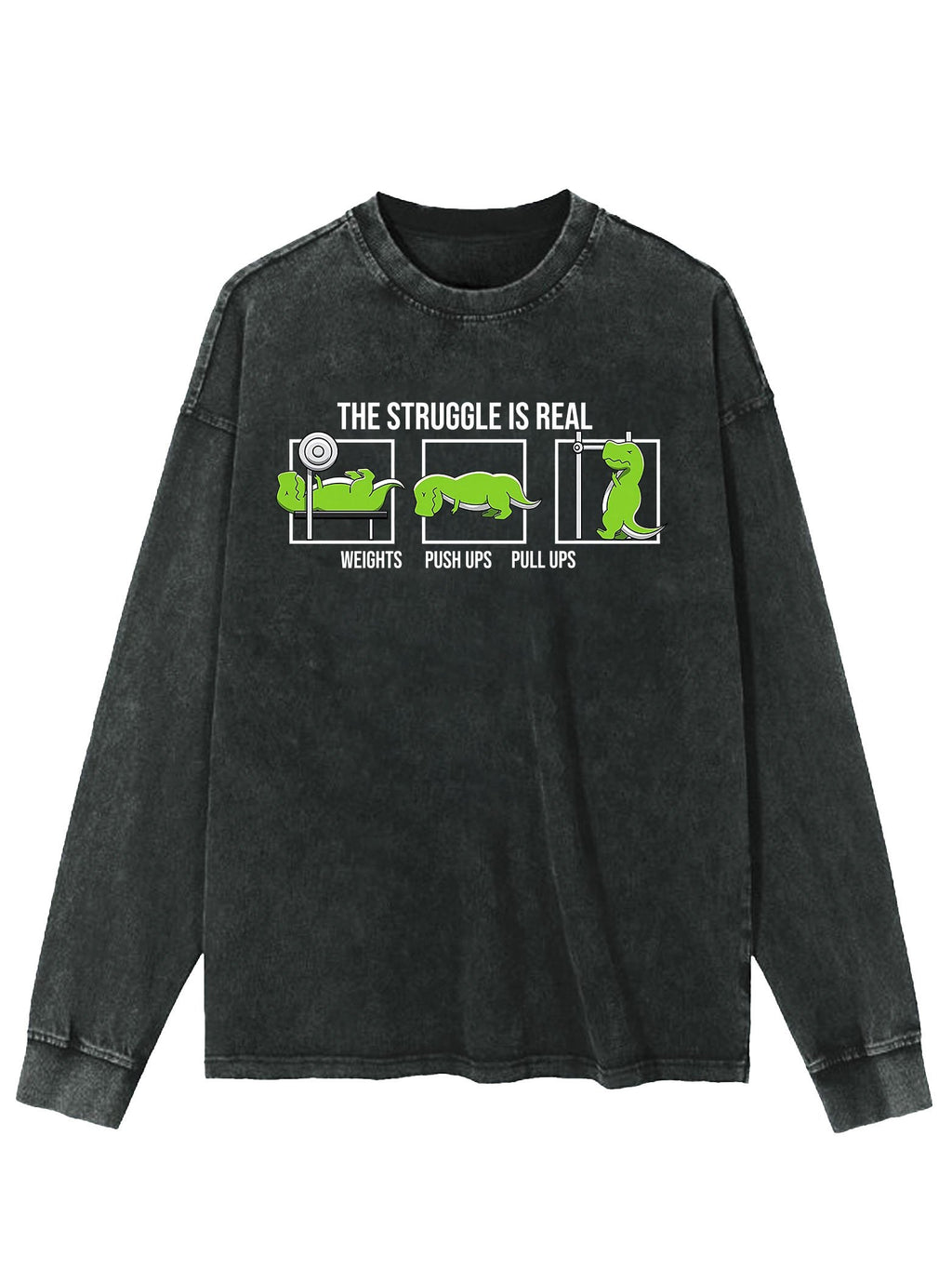 T-REX WORKOUT WASHED LONG SLEEVE SHIRT