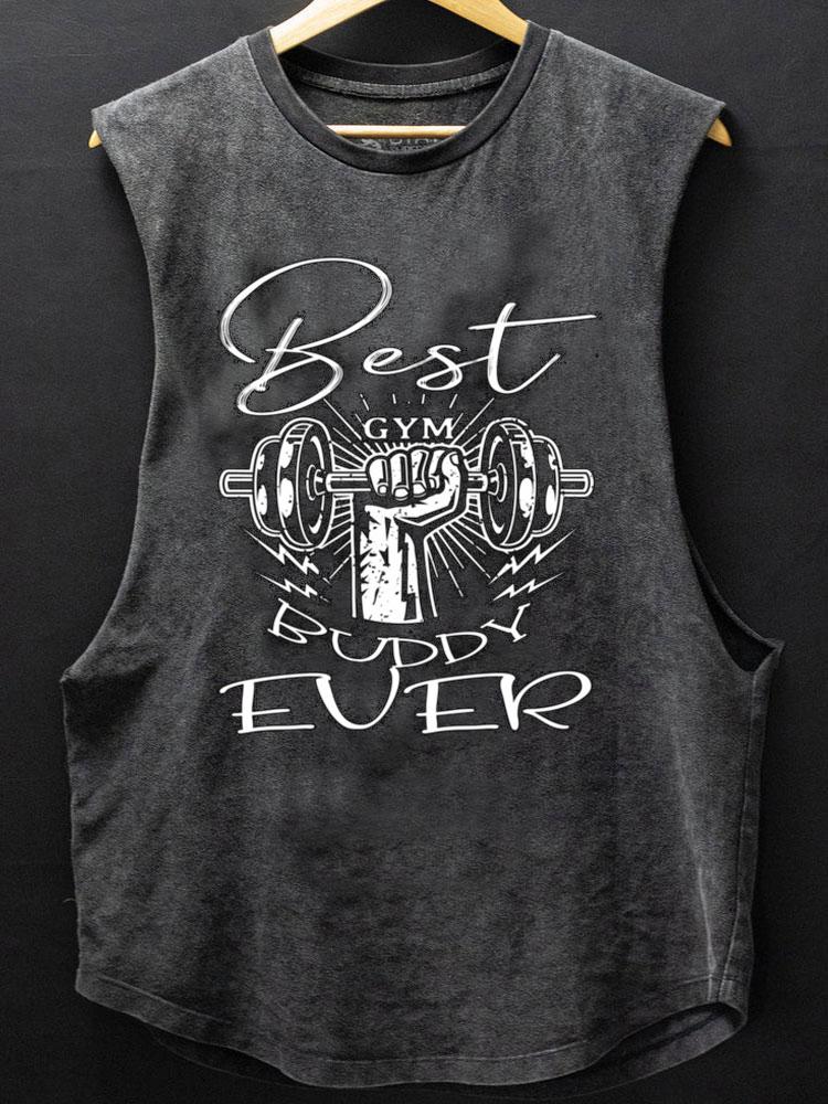 best gym buddy ever SCOOP BOTTOM COTTON TANK