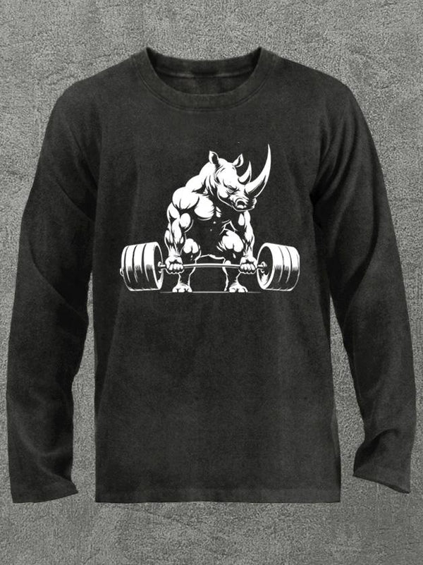 weightlifting rhino Washed Gym Long Sleeve Shirt