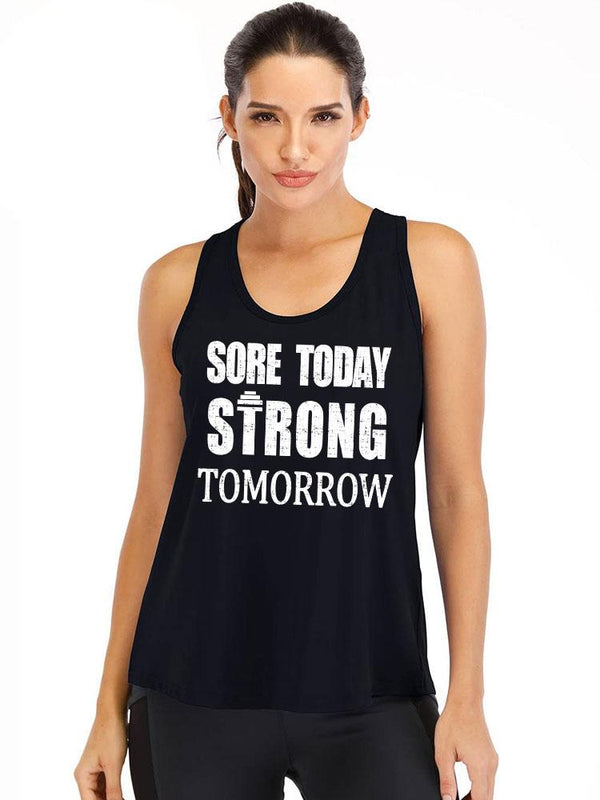 SORE TODAY STRONG TOMORROW Loose fit cotton  Gym Tank