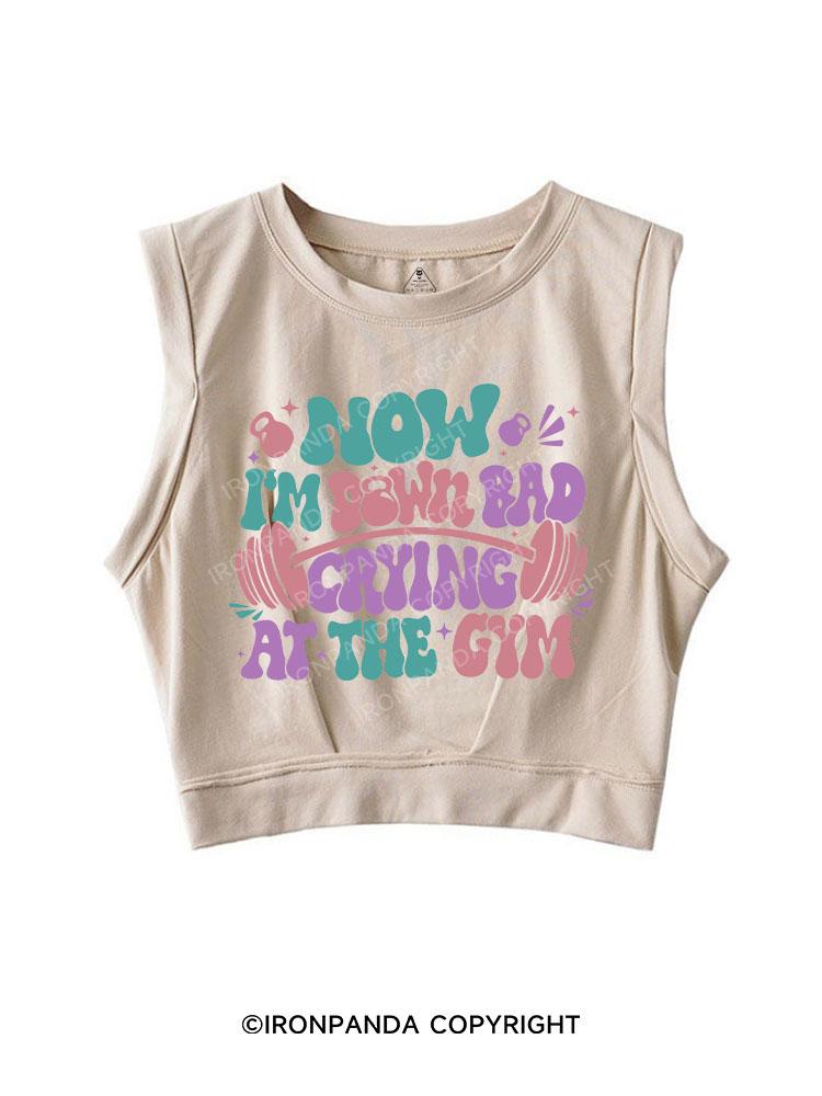 NOW I'M DOWN BAD CRYING AT THE GYM SLEEVELESS CROP TOPS