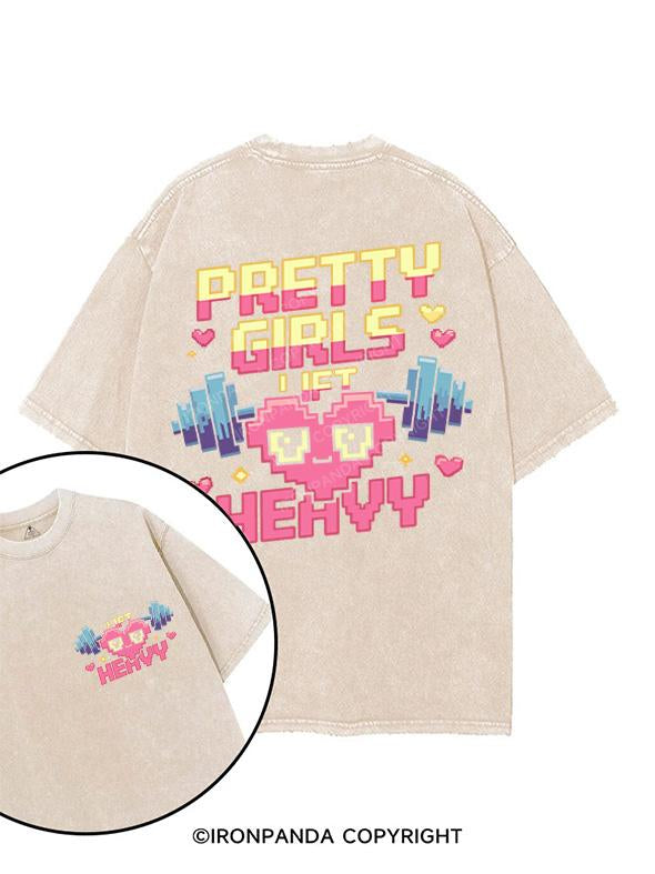 pretty girls lift heavy printed Gym Shirt