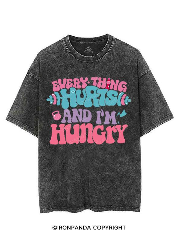 EVERYTHING HURTS AND I'M HUNGRY VINTAGE GYM SHIRT