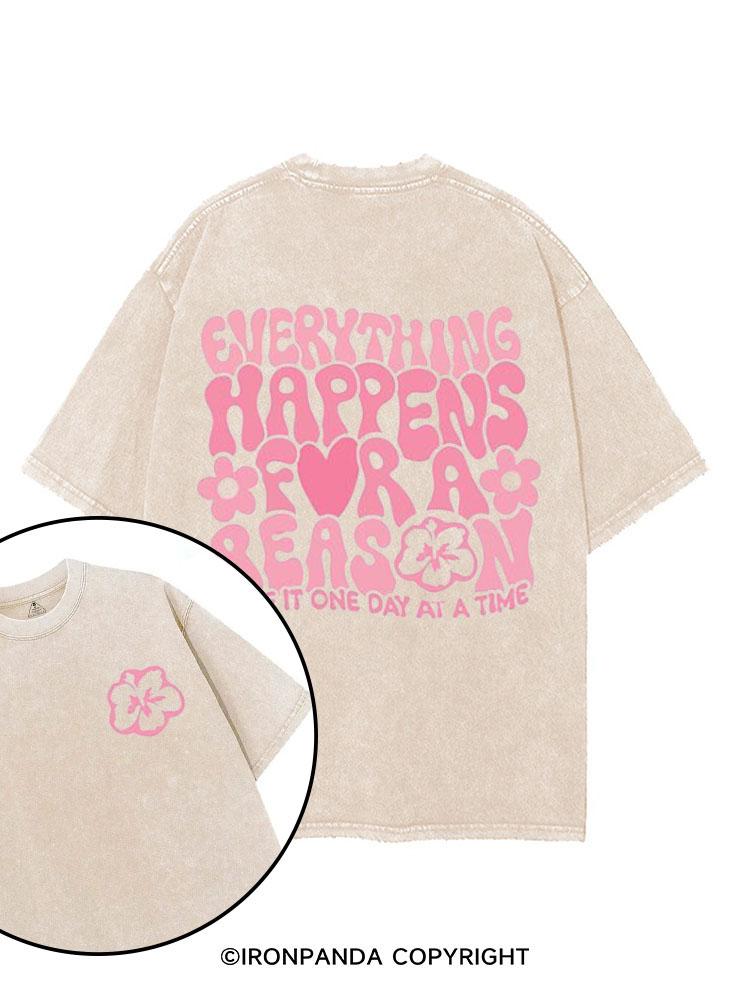 Everything happens for a reason printed Gym Shirt