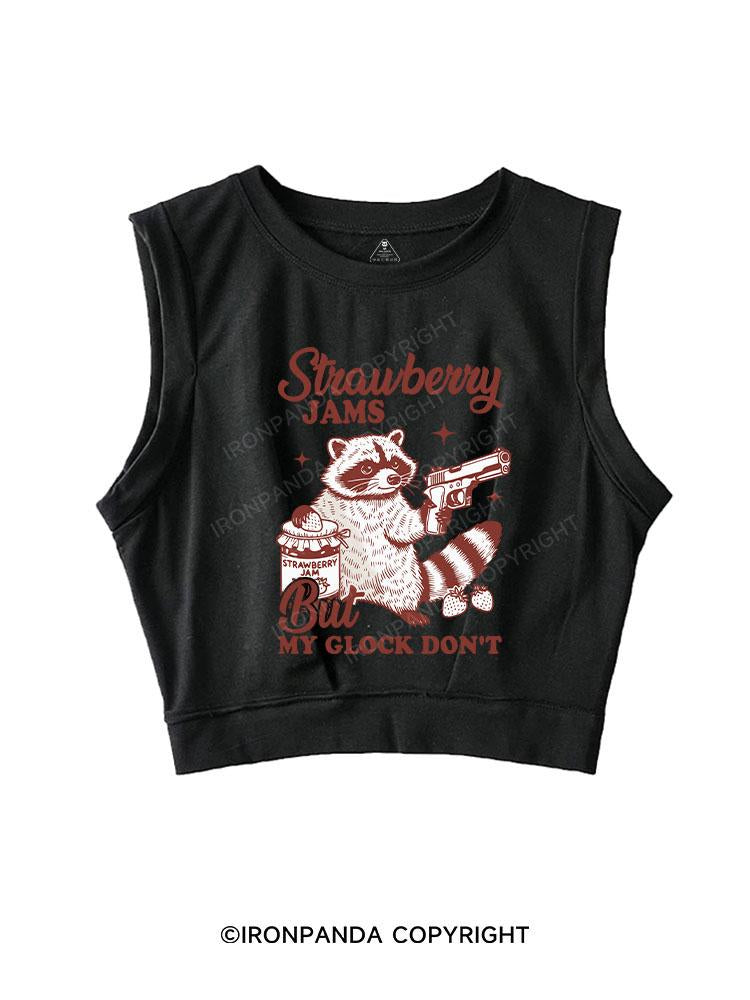 STRAWBERRY JAMS BUT MY GLOCK DON'T SLEEVELESS CROP TOPS