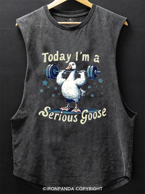 TODAY I'M A SERIOUS GOOSE SCOOP BOTTOM COTTON TANK