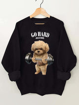 Go hard or go home Poodle dog Vintage Gym Sweatshirt