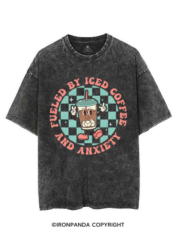 FUELED BY ICED COFFEE AND ANXIETY VINTAGE GYM SHIRT
