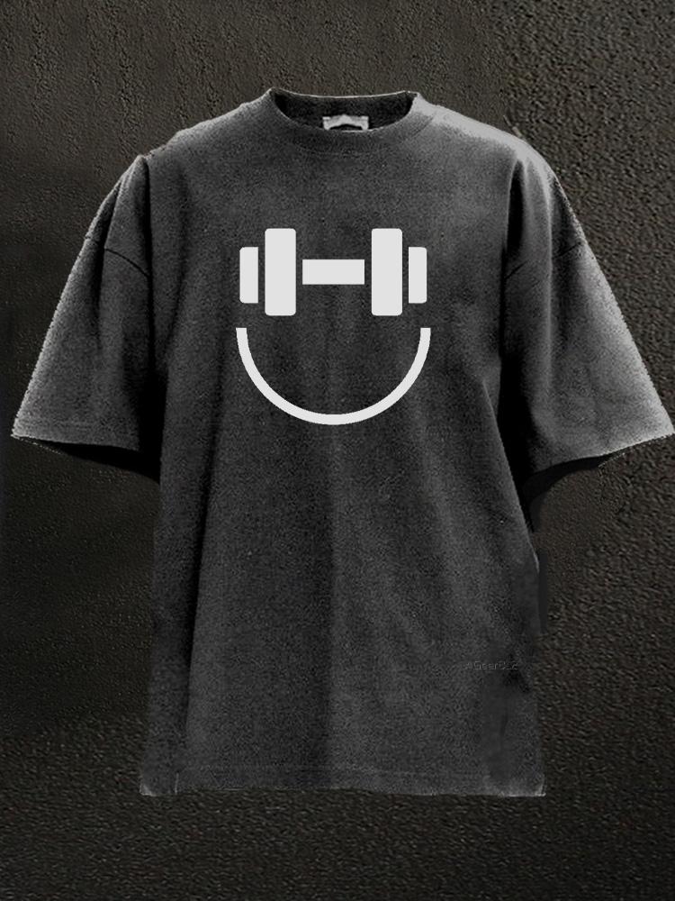 Gym Happy Face Washed Gym Shirt