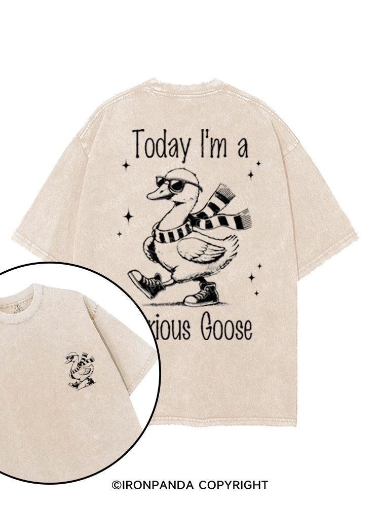 TODAY I'M A SERIOUS GOOSE printed Gym Shirt