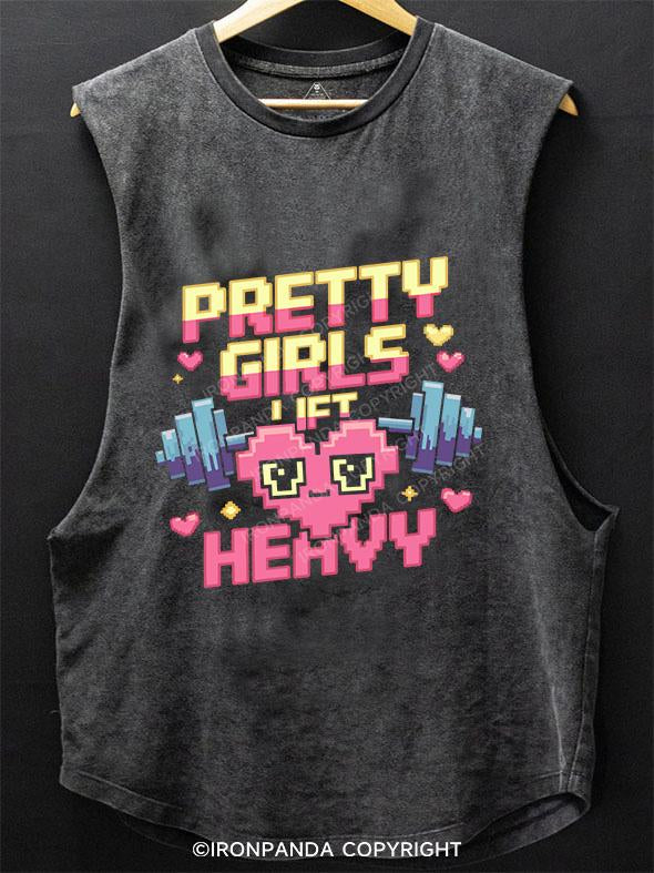 pretty girls lift heavy SCOOP BOTTOM COTTON TANK