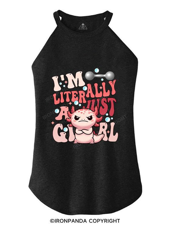 I'M LITERALLY JUST A GIRL TRI ROCKER COTTON TANK