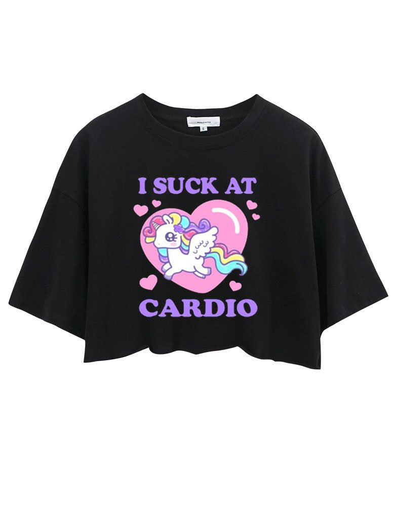 I SUCK AT CARDIO  CROP TOPS