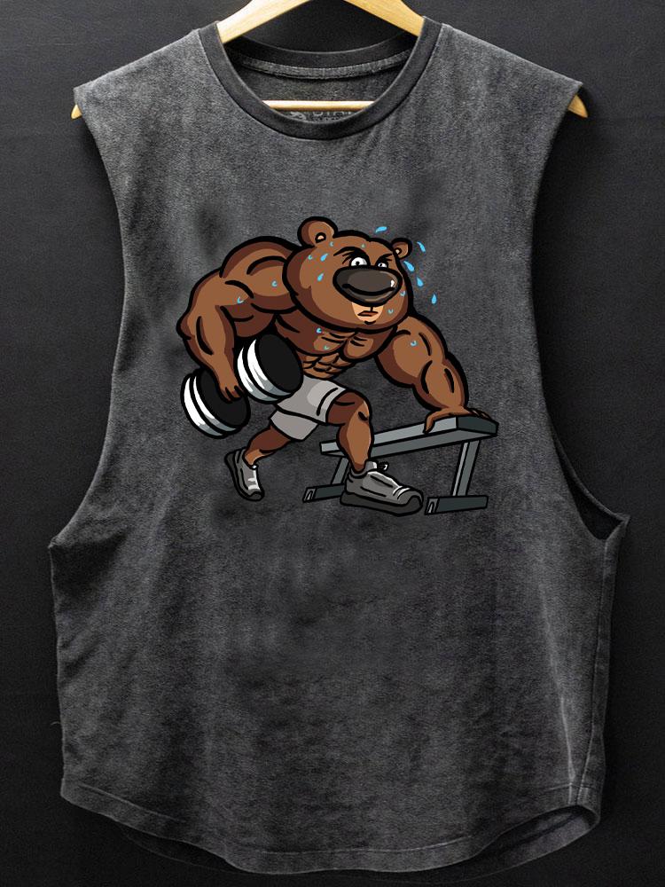 bodybuilder bear SCOOP BOTTOM COTTON TANK