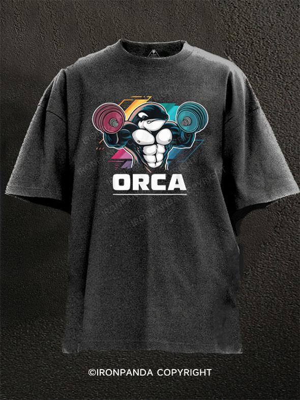 Orca Lifting Dumbbells Washed Gym Shirt