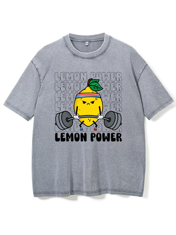 Deadlifting Lemon Training Washed Gym Shirt