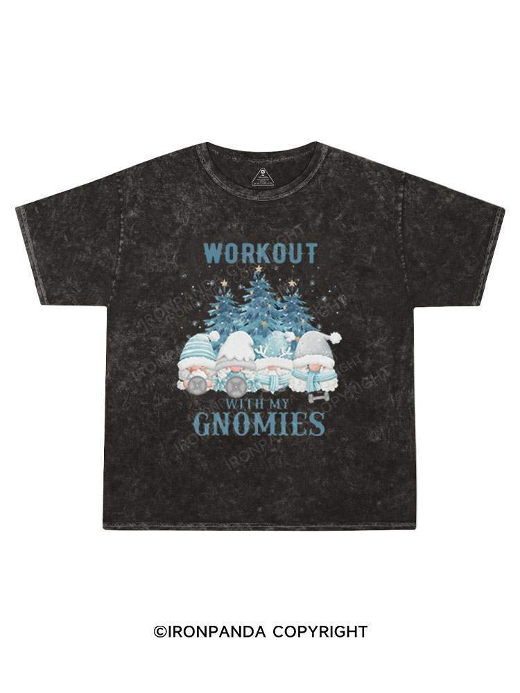 WORKOUT WITH MY GNOMIES DOGS Kids Washed T-Shirt