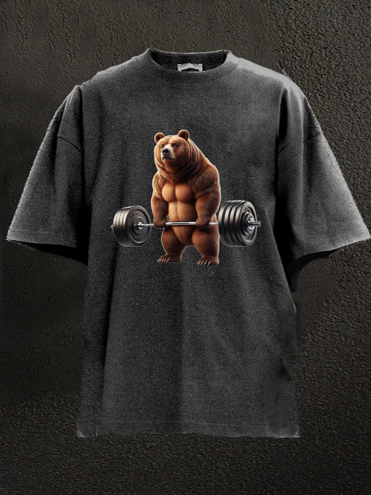 weightlifting bear Washed Gym Shirt