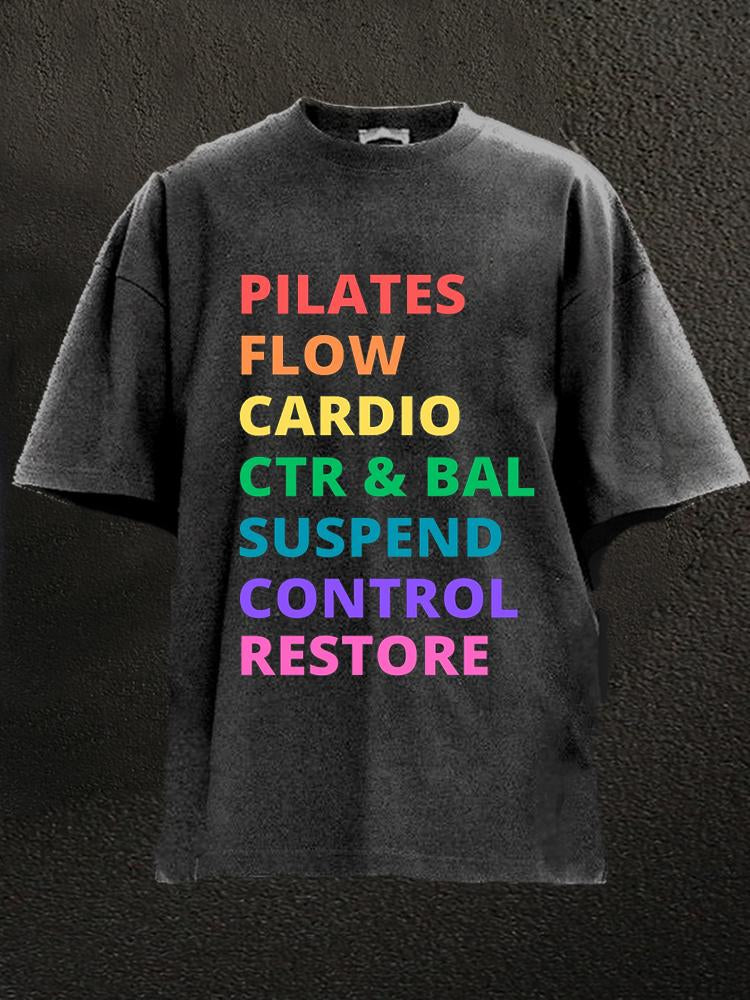 Pilates Flow Cardio Washed Gym T-shirt