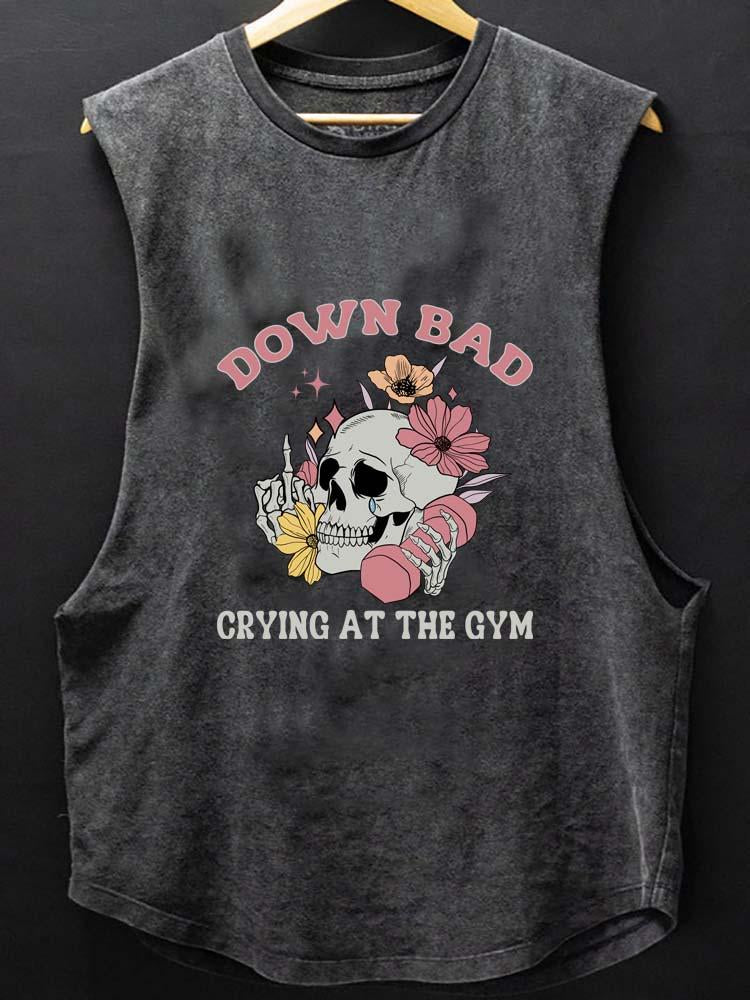 DOWN BAD CRYING AT THE GYM SCOOP BOTTOM COTTON TANK