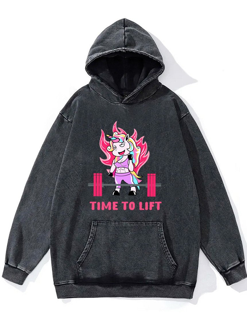 time to lift Washed Gym Hoodie