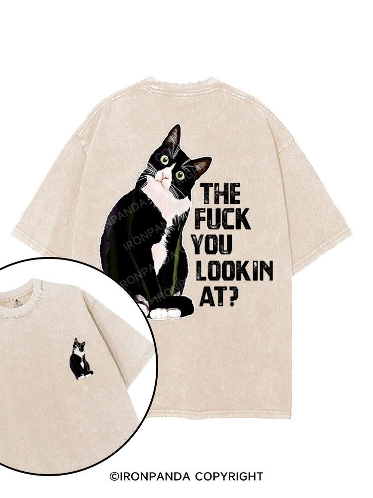 the fuck you lookin at? printed Gym Shirt