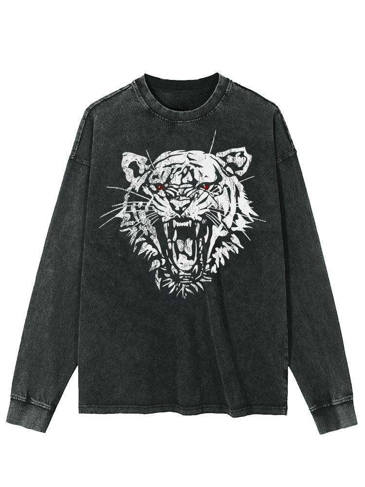 TIGER HEAD Washed Long Sleeve Shirt
