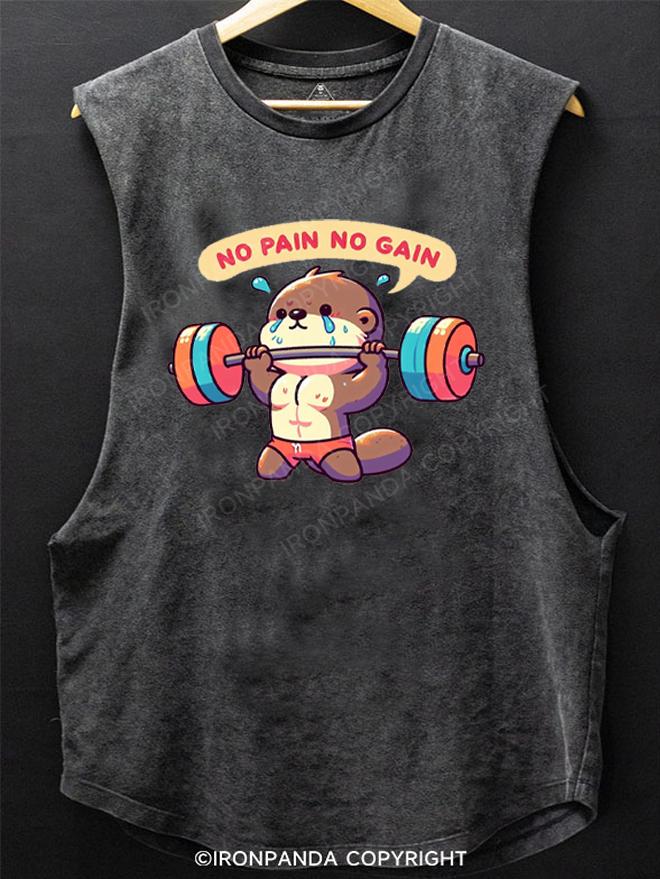 No Pain No Gain：Muscle Otter SCOOP BOTTOM COTTON TANK