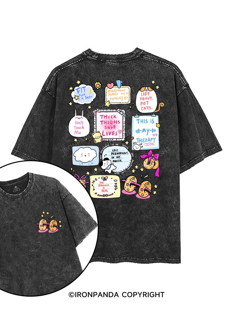 FITNESS THERAPY NOTES printed Gym Shirt