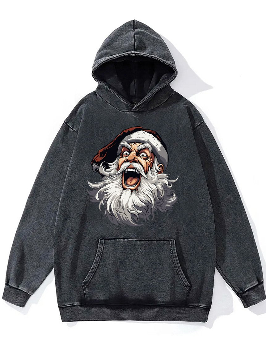 insane Santa claus Washed Gym Hoodie