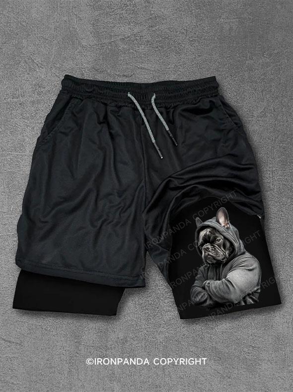 Muscular French bulldog Performance Training Shorts
