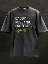 daddy husband protector gym rat Washed Gym Shirt