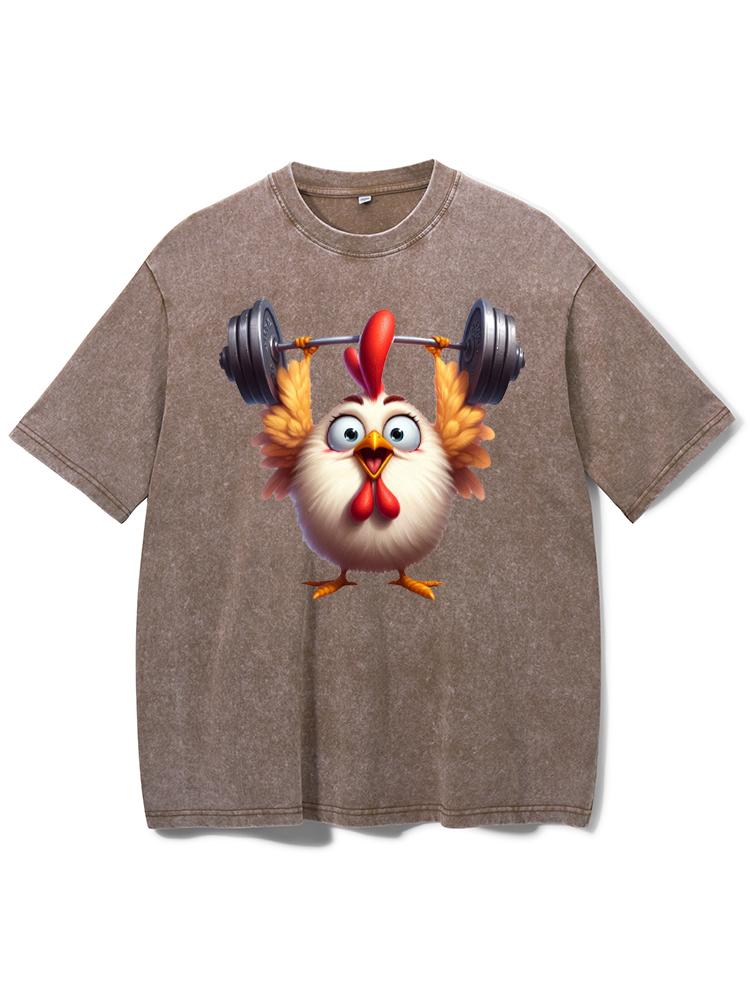 Eggbert Chicken Washed Gym Shirt