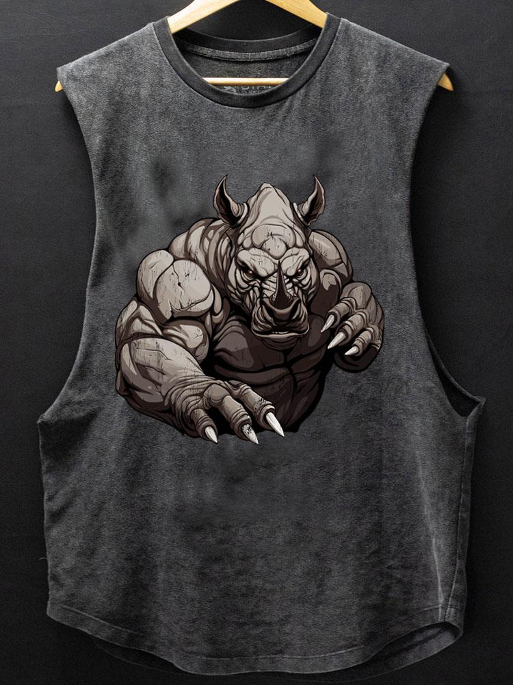 muscle rhino SCOOP BOTTOM COTTON TANK