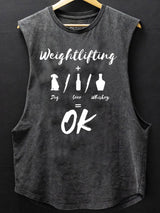 weightlifting plus dog or beer or whiskey SCOOP BOTTOM COTTON TANK